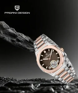 PD YS025 100M Waterproof Fashion Men’s Automatic Mechanical Watch Stainless Steel Wrist Watch