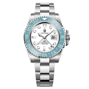 PD1662 40mm GMT Men’s Mechanical Watch Rubber Strap Rotating Bezel 100 Waterproof Sport Wristwatch