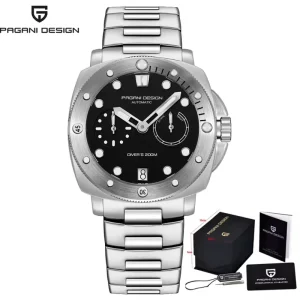 PD1767 Men’s Automatic Mechanical Wristwatch Stainless Steel Strap Sapphire Crystal Diving Waterproof