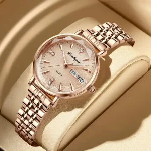 POEDAGAR 312 Waterproof Date Women’s Watch Fashion Casual Business Ladies Reloj Stainless Steel Band Quartz Watches for Lady
