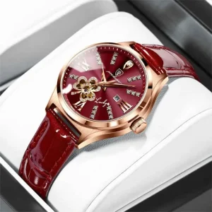 POEDAGAR 328 Leather Strap Ladies Bracelet Wristwatch Original Brand Simple Casual Fashion Women’s Quartz Watches for Gift Reloj