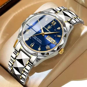 POEDAGAR 615 Waterproof Glow Men’s Watch Stainless Steel Quartz