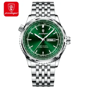 POEDAGAR 673 Classic Multi function Men’s Quartz Watch Steel Strap Waterproof Business Elegant Male Wristwatch Gift