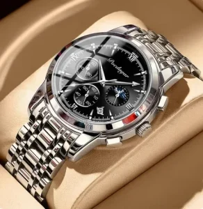 POEDAGAR 8058 Fashion Custom Men Watch Waterproof Luminous Sport Watch Stainless Steel Band Men’s Quartz Wristwatch