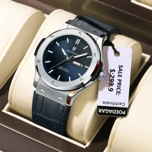 POEDAGAR 952 New Luxury Original Silicone Strap Men’s Quartz Watch Waterproof Luminous Wristwatch Calendar Watch for Men Reloj