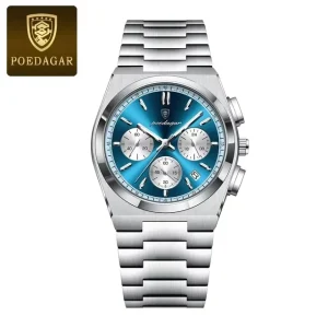 POEDAGAR 970 Men’s Business Waterproof 3 Small Dials Chronograph Quartz Watch