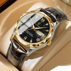 POEDAGAR Luxury Business Man Wristwatch Waterproof Luminous Date Week Men Watch for Men Quartz Clock Leather Watches Reloj