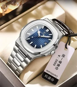 POEDAGAR P613 Men’s Waterproof Stainless Steel Ultra thin Quartz Watch