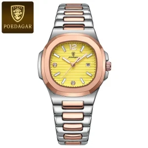 POEDAGAR Watch for Woman Square Ladies Quartz Watch Luminous Waterproof Date Women’s Watches Dress Female Clock Reloj