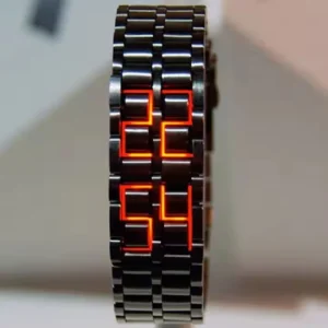 Personality LED Men’s Watch Male Bracelet Lovers Retro Square Automatic Watches with Opp Packaging