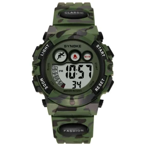Personalized Colorful Student and Children’s Electronic Watch Camouflage Sports Men’s Luminous Waterproof Wristwatch