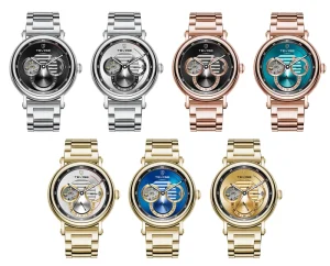 Personalized Custom Simple Business Wristwatch Waterproof Luminous Fully Automatic Stainless Steel Strap Men Mechanical Watch
