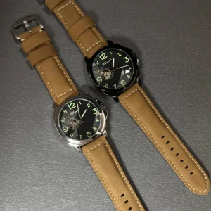 Personalized Round Watch Fashion Retro Leather Men’s Watch Business Watch Birthday Gift Watch