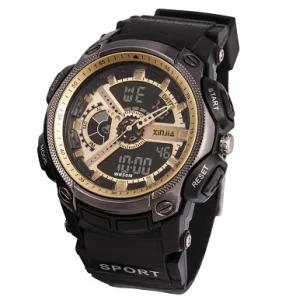 Plastic Sport Analog Digital Quartz Dual Time Watch for Men
