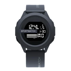 Plastic Sports Watch for Men Fashion Digital LED Display 3BAR Water Resistant Alarm Stopwatch Luminous with Date Week Display
