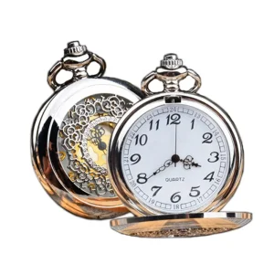 Pocket Watch with Alarm Antique Roman Quartz Pocket Watch