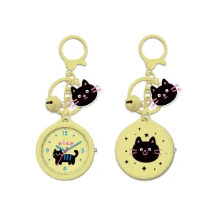 Pocket Watch with Cute Cartoon Numerals Colorful Design Alloy Case and Band 3BAR Waterproof Customizable