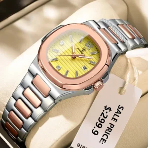 Poedagar 708 Fashion Square Ladies Quartz Watch Luminous Waterproof Date Women’s Watches