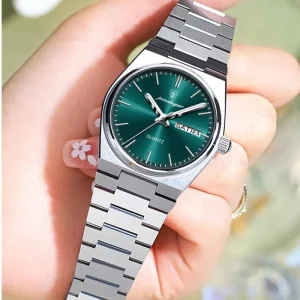 Poedagar 786 Ladies Stainless Steel Band Quartz Movement Watch Waterproof Elegant Fashion Luminous Calendar Analog Wristwatch