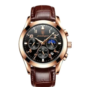 Poedagar 816 Fashion Casual Style Men’s Leather Watch Popular Waterproof Watch P816
