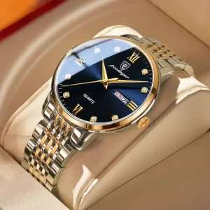 Poedagar 856 Waterproof Luminous Fashion Montre Reloj Men’s Business Quartz Watch Stainless Steel Band Wristwatch for Man