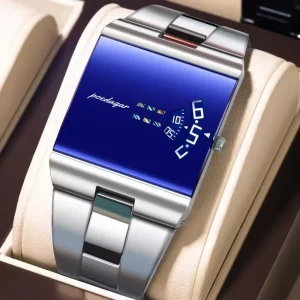 Poedagar 857 Men Quartz Movt Watch Second Minute Hour Display Stainless Steel Band Waterproof Business Wristwatch