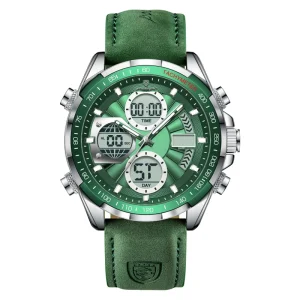 Poedagar Original Multi-functional Chronograph Watches for Men Waterproof Luxury Leather Quartz Wrist Watch E108