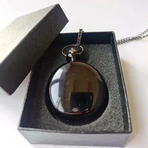 Polished Smooth Alloy Chain Pendant Necklace Quartz Pocket Watch