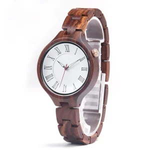 Popular Ladies Miyota Quartz Movement Wooden Watch Customized Band Logo Available at Factory Price