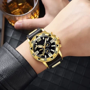 Popular Men’s Watch with Large Dial Business Fashion and Stylish Men’s Quartz Watch