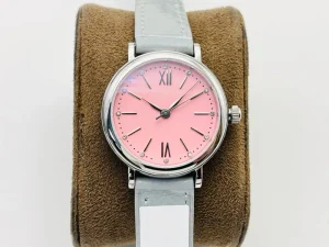 Popular Trendy Minimalist Elegant Design Stainless Steel Case Genuine Leather Strap Women’s Watch Casual Watch