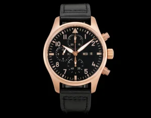 Portuguese pilot Spitfire IWC3777 Black Dial Sapphire Glass Watch for Men Mechanical Watches