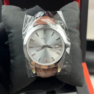 Powermatic 80 Watch with Silicon Hairspring Movement, Silver Dial 40mm, Brown Leather Strap, Power Reserve Mechanical