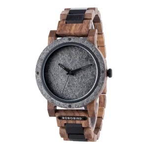 Premium Artisan Handmade Natural Wood Case Men 37mm Antique Fashion Charm Luxury Business Mechanical Watch