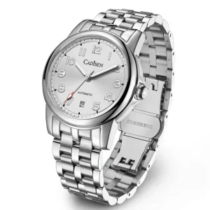 Premium Light Luxury Business Men’s Mechanical Watch Water Resistant Luminous Pointer 20mm Stainless Steel Case