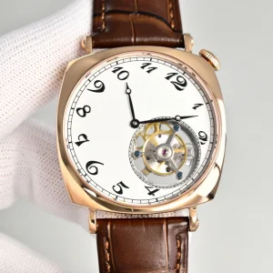 Premium Skeleton Design Stainless Steel Case Genuine Leather Strap Men’s Sports Watch Tourbillon Watch