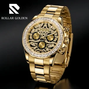 Private Label Men’s Waterproof Mechanical Watch Automatic Diamond