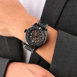 Professional 45mm Analog Water Resistant Earth Wind Mechanism Mechanical Watch Parts Japanese NH35 Automatic Water Resistance