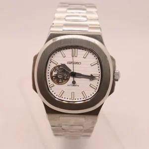 Professional Waterproof Square Case Butterfly Clasp Automatic Mechanical Watch with Stainless Steel Band