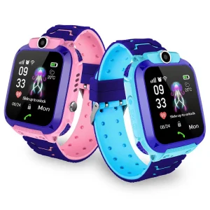 Q12 Kids Smart Watch Touch Screen SIM Card Call GPS LBS Tracking Camera Silicone Strap Screen Camera Waterproof