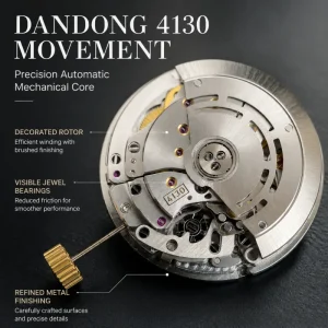 QF Ceramic Mechanical Watch Luxury 44mm Dial High Quality 4130 Movement Men’s Business Leisure Automatic Watch