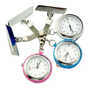 QW0413 1 Fashion Multi Color Hanging Quartz Pocket Fob Watches Metal Portable Clip Nurse Watch