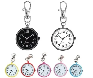 QW366 Antique Students Civil Servants Luminous Digital Display Simple Quartz Small Keychain Stainless Steel Pocket Watch