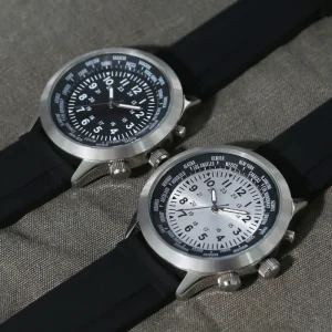 Quartz Business Mens Watch Luxury Stainless Steel Silicone Band Luminous Pointer Dial Waterproof