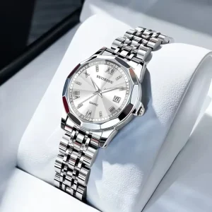 Quartz Business Women Watch Waterproof Stainless Steel with Sapphire Crystal Pointer Dial