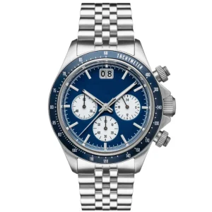 Quartz Chronograph Watch Japan Movement Stainless Steel Sapphire Waterproof for Men