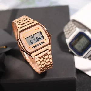 Quartz Fashion Watch Retro F91W Style Square Digital Watch Multi-Function Waterproof Sports Watch for Men Students