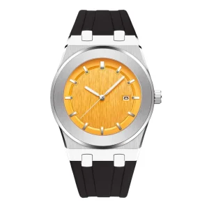 Quartz Movement Waterproof Silicone Strap Custom Brand logo ultra Thin Steel Watches Men