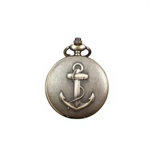 Quartz Pocket Watch with Retro Bronze Color Three dimensional Relief Pattern and Arabic Numerals for Gift