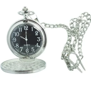 Quartz Stainless Steel Watch Water Resistant Day and Date Pocket Watch